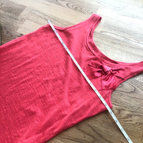 Kate Spade Girls Tank Top Coral Satin Bow Large - Picture 8 of 9